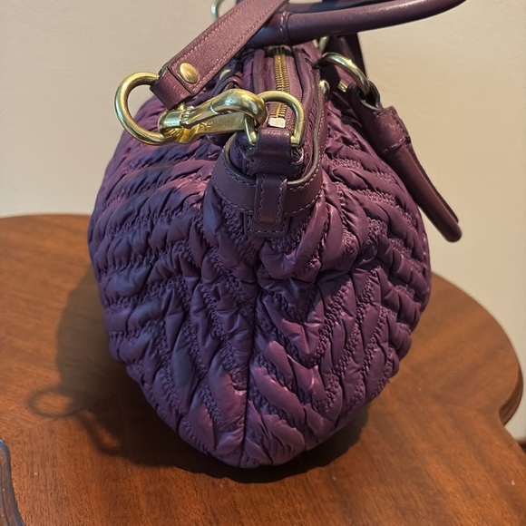 Coach Madison Sophia quilted Satchel shoulder bag dark purple excellent Cond - Picture 5 of 16